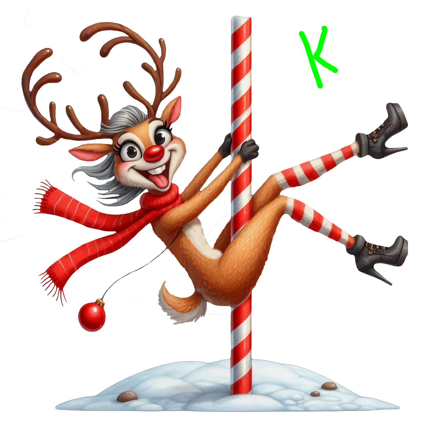 Individual Reindeer Pole Dancers SS Cotton Tee