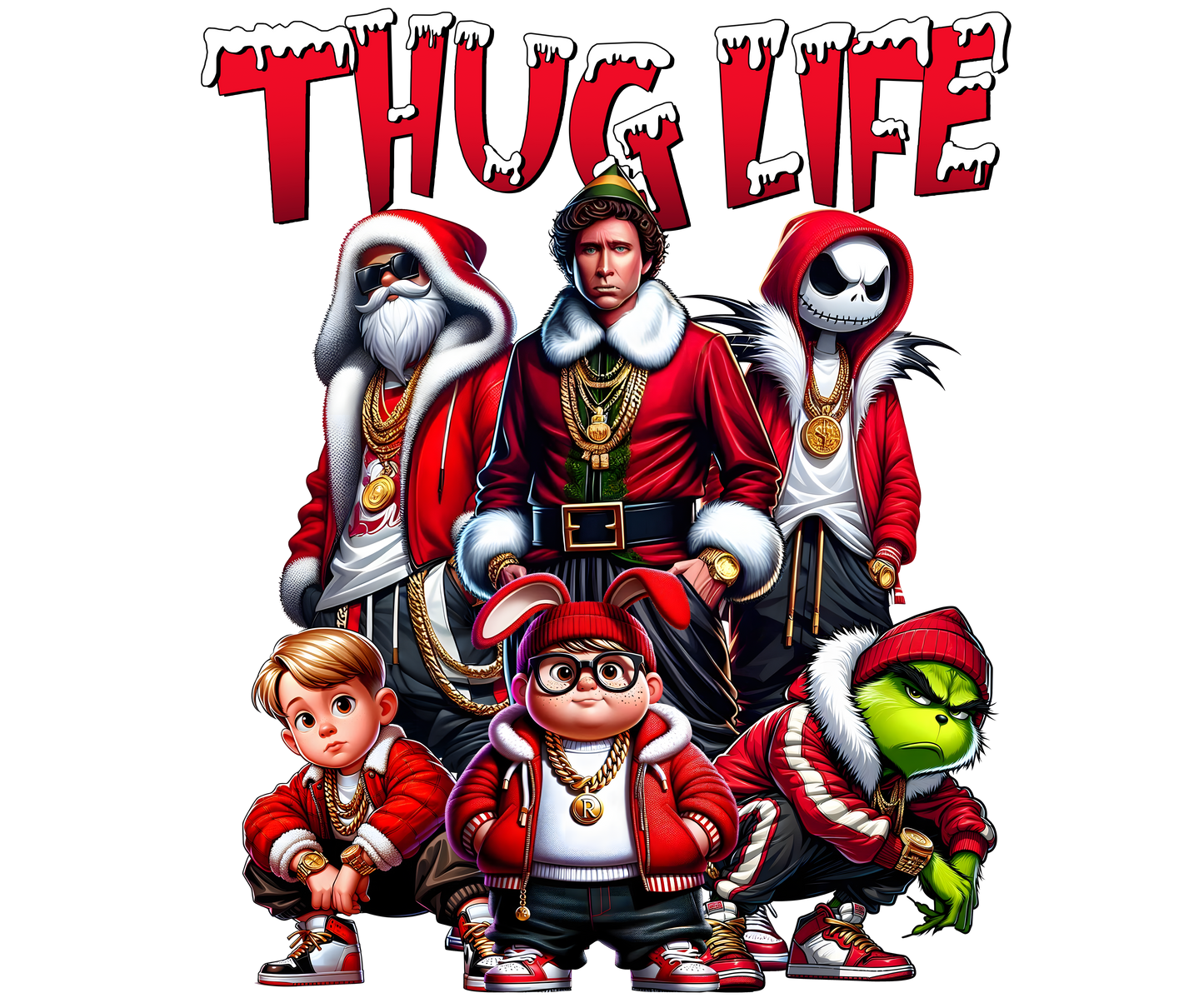 Thug Life Christmas Gildan Ring-Spun Cotton