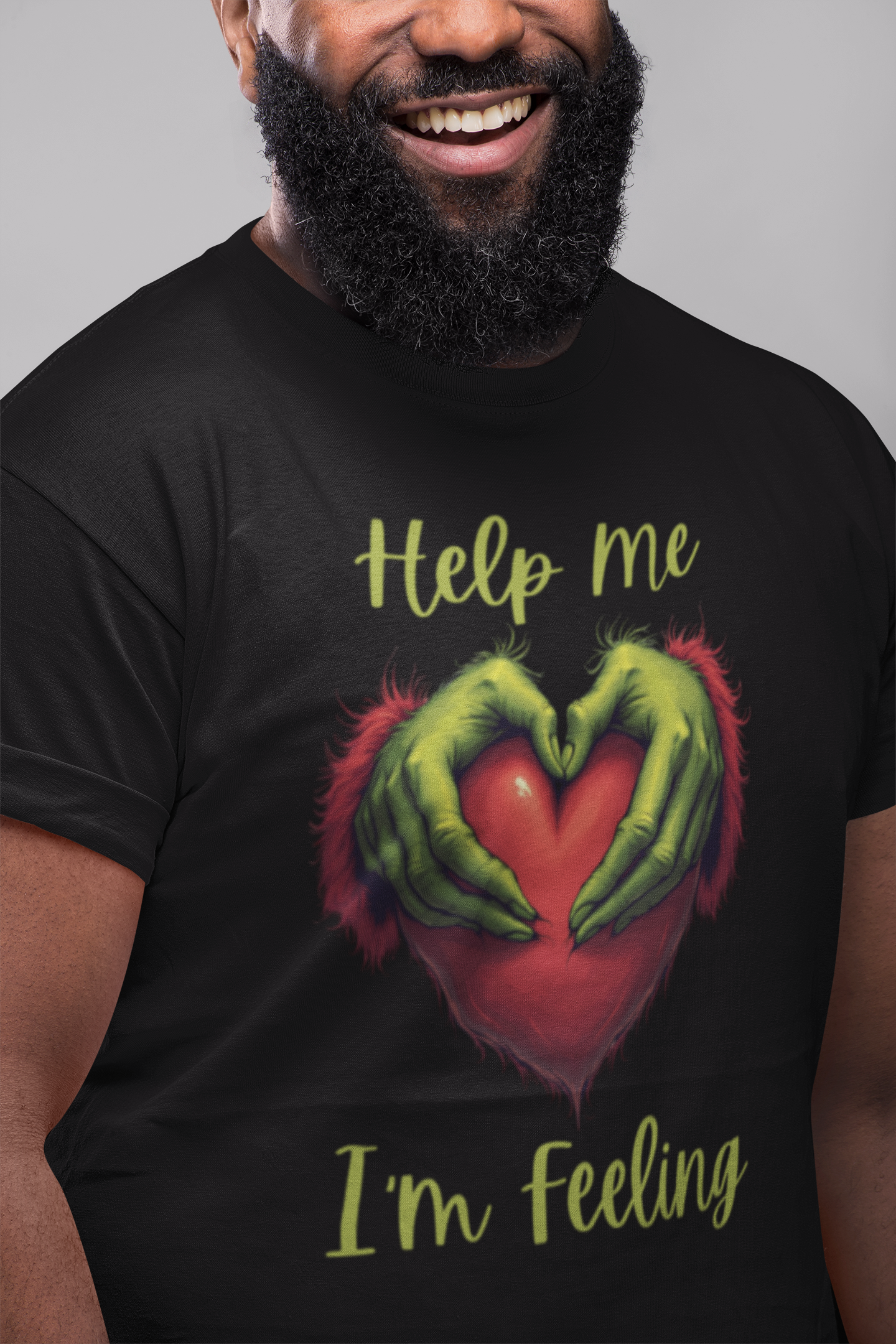 Help Me I'm Feeling Green Guy Men's SS Ring Spun Cotton Tee