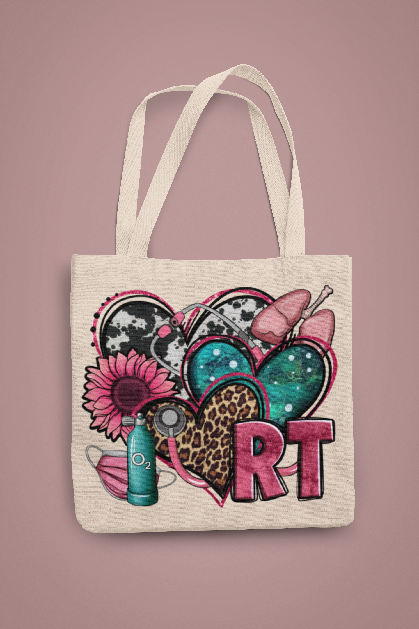 Respiratory Therapist Cute Hearts Canvas Tote